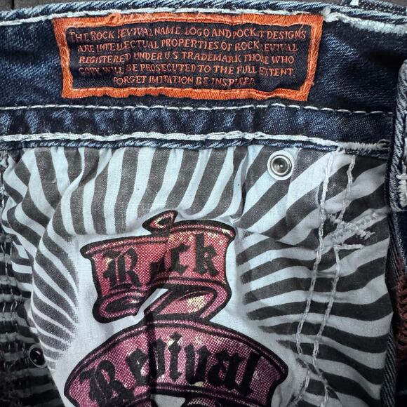 Rock Revival Celinda Ankle Skinny Jeans Size 26 Distressed Mid Rise - Picture 7 of 10